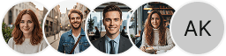Plusieurs avatars de profils d'investisseurs dans le bloc d'avis de trading Colline Rendecto